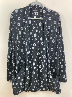 Svaha Arithmetic Symbol Cardigan Size L Charcoal Gray Math Print NWT